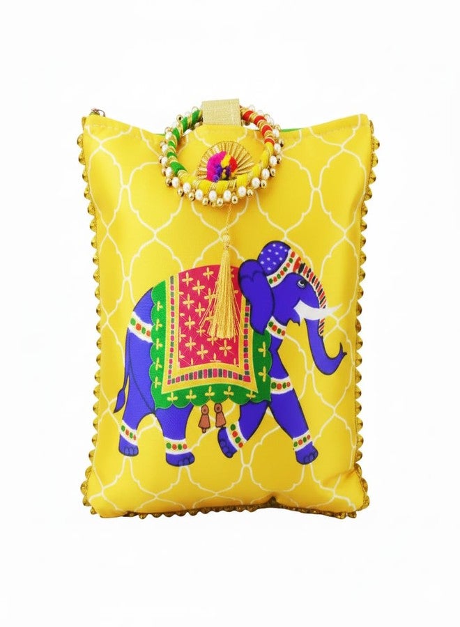 TAVASYA Traditional Potli Gift Bags with Zip & Bangle Handle - Pack of 30 - Elephant Design | Return Gift Bags for Weddings, Pooja, Baby Shower, Housewarming, Festivals & Functions - Image 3
